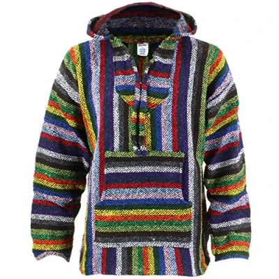 Imagen de Siesta Sudadera con capucha estilo hippie Rayas vibrantes multicolor Vibrant stripe large