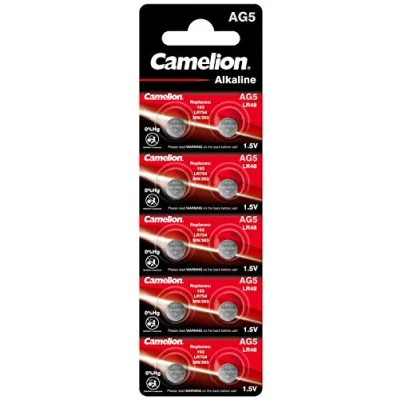 Imagen de Camelion 12051005 Pilas sin Mercurio, alcalinas, de botón AG5/LR48/LR754/393 (1,5 V, 10 Unidades)
