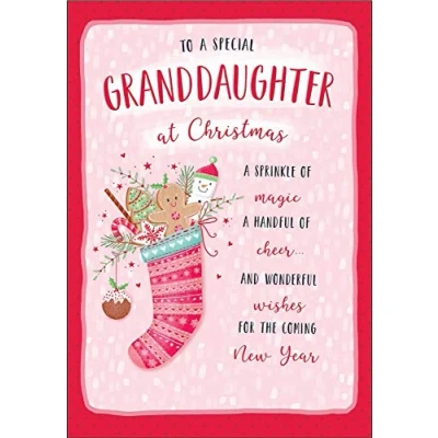 Imagen de Piccadilly Greetings Tarjeta de Navidad moderna para nieta, 23 x 15 cm