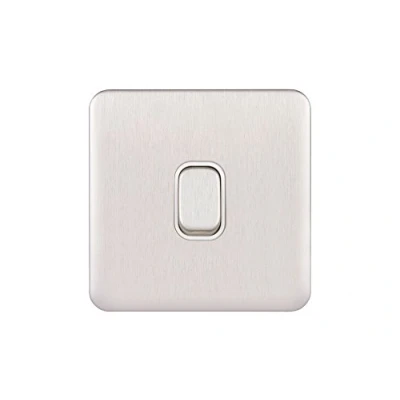 Imagen de Schneider Electric GGBL1012RWSSS Lisse Deco 10A 1G 2W RETR. Interruptor WSS, 240V, Acero Inoxidable