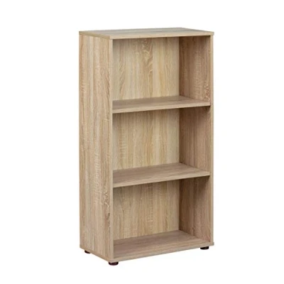 Imagen de Inter Link Librería Estantería independiente 5 compartimentos Estantes regulables en altura de madera Salón Oficina Parini 4 Roble finlandés
