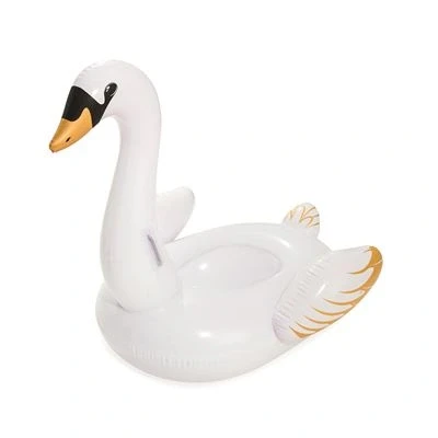 Imagen de BESTWAY 41123 Cisne Hinchable Blanco y Dorado 122x122 cm con Asas Agarraderas Válvula de Fácil Inflado Desinflado para Niños Niñas Mayores 3 Años