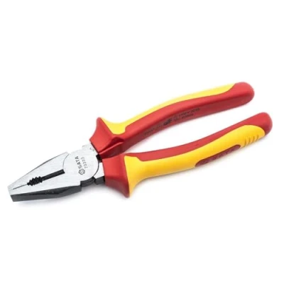 Imagen de SATA ST70333ST Alicates Combinados para Juez de Línea con Aislamiento VDE Cuerpo Acero al Cromo Vanadio y Mangos Antideslizantes Dos Materiales, 203 mm