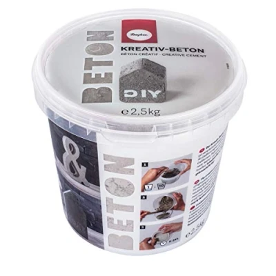 Imagen de Rayher 34153000 Hormigón creativo para manualidades, gris claro, 2,5 kg, listo usar