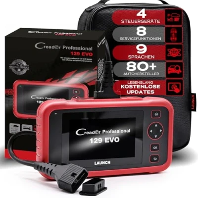 Imagen de LAUNCH CRP129EVO Unidad de Diagnóstico Automóviles Multimarca para 4 Sistemas Completos Lector Códigos OBD2 con 7 Funciones Servicio e Informe Inspección AutoVIN y Actualización vía WiFi