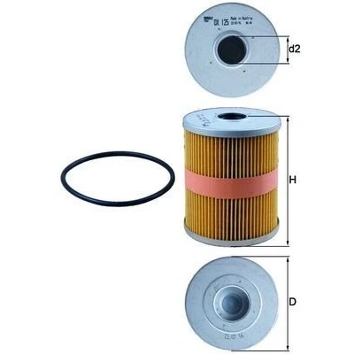 Imagen de MAHLE ORIGINAL OX 125D Filtro de aceite Cartucho filtrante VOLKSWAGEN: Corrado, GOLF 3, Sharan I, FORD: Galaxy Mk1 MPV