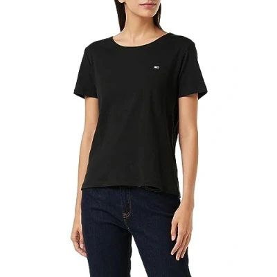 Imagen de Tommy Hilfiger Tjw Slim Jersey C Neck Camiseta, Black, S para Mujer