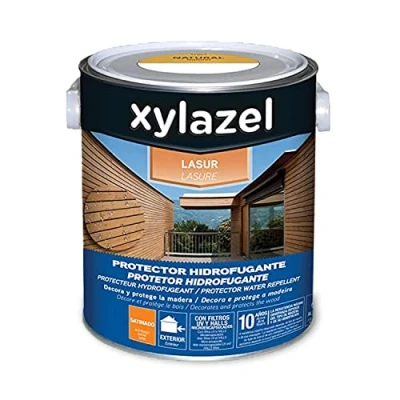 Imagen de XYLAZEL 2163204 Lasur Protector Hidrofugante Satinado, Color Natural, 2.5 l