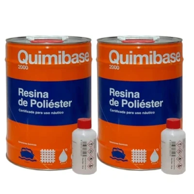 Imagen de QUIMIBASE KIT 2 Uds RESINA POLIESTER + catalizador 5KG