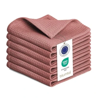 Imagen de Blumtal paños de cocina 30x30cm en set 6 trapos 100% algodón lavables a 60C con diseño gofre paño para secar color Rosa