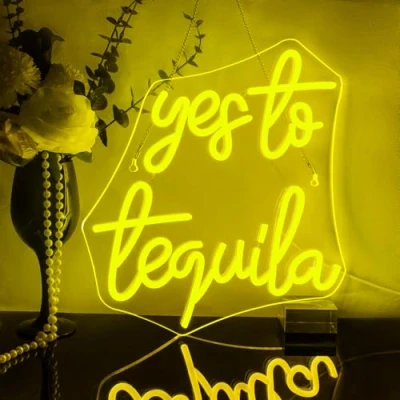 Imagen de Looklight Yes to Tequila Letrero de neón Letreros LED Bar iluminados con letras USB Luces regulables para el hogar Cerveza Dormitorio Restaurante Hombre Cueva