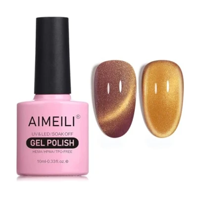 Imagen de AIMEILI 9D Ojo de Gato Esmaltes Semipermanentes para Uñas Sin crueldad Vegano Libre HEMA Magnético Soak Off UV LED Permanentes Esmalte 10ml，728