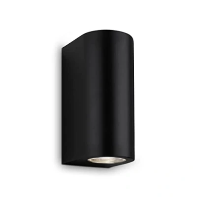 Imagen de BRILONER Lámpara exterior led IP44, aplique exterior, 2x GU10, 4000K blanco neutro, negro, 15,5x7x9cm, pared luz pared, gu10