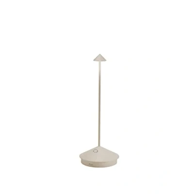 Imagen de Zafferano, Lámpara Pina Pro, de Mesa Recargable e Inalámbrica con Control Táctil, Adecuada para Interior y Exterior, Atenuador, 2700 K, Altura 29 cm, Color Arena