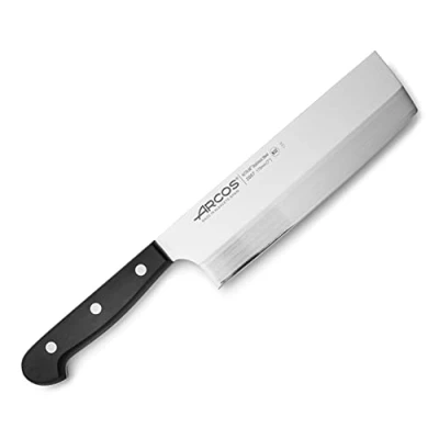 Imagen de ARCOS Universal Cuchillo Usuba o Asiático de 175mm para Cortar Verduras. Japonés Acero Inoxidable Cocina. Color Negro