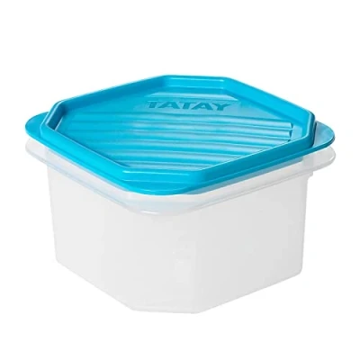 Imagen de Tatay Fiambrera de Alimentos, Hermética, 0,6L Capacidad, Tapa Flexible a Presión, Libre BPA, Apto Microondas y Lavavajillas, Color Azul, Medidas: 12 x 7,5 cm