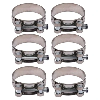 Imagen de SKIR&#039;CO (6 piezas) Abrazaderas de manguera reforzadas 64 67 mm, acero inoxidable W2, abrazadera tubo ajustable, tubo, clip