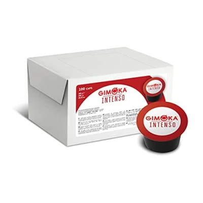 Imagen de Gimoka Mezcla de Café Intenso, intensidad 12 100 Cápsulas Compatibles con Máquinas Lavazza* Blue* para uso doméstico Producido en Italia