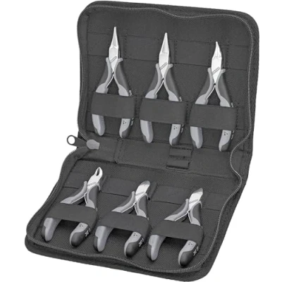 Imagen de Knipex Estuche con alicates de electrónica herramientas para trabajos en componentes electrónicos 220 mm 00 20 17