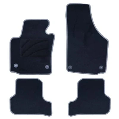 Imagen de OCC DESIGN Alfombrillas Coche, Alfombras a Medida, Compatibles con Seat León MK2 (2005 2012), Alta Calidad, Velour/Polipropileno, Anclaje Original, Reverso Antideslizante, Talonera, 4 Piezas