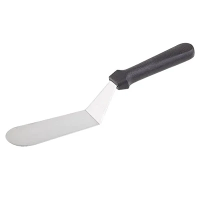 Imagen de APS paletta angolata BLU Coltello professionale per spalmare con lama flessibile in acciaio inossidabile e manico plastica nera, dimensioni 17 x 5 cm, lunghezza totale 30 cm