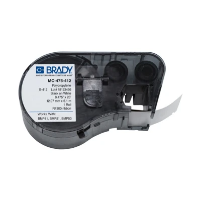 Imagen de BMP53 Brady MC 475 412 Etiquetas de polipropileno 12,07 mm x 6,1 m