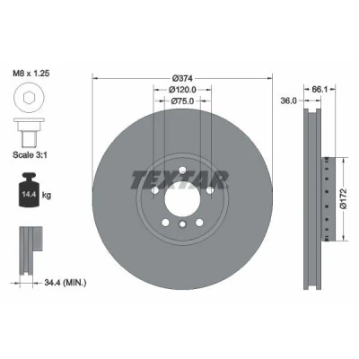 Imagen de TEXTAR PRO+ 92266325 Disco de freno BMW: 7, 5 GT
