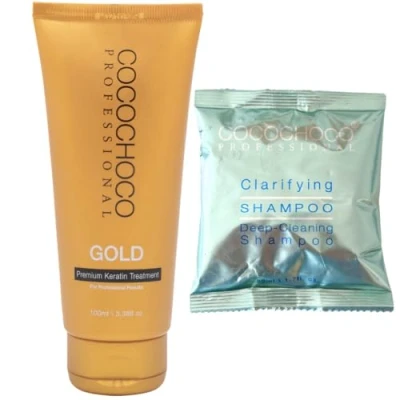 Imagen de COCOCHOCO Tratamiento de Queratina Brasileña libre formoles pelo profesional 100 ml + Champú aclarador 50