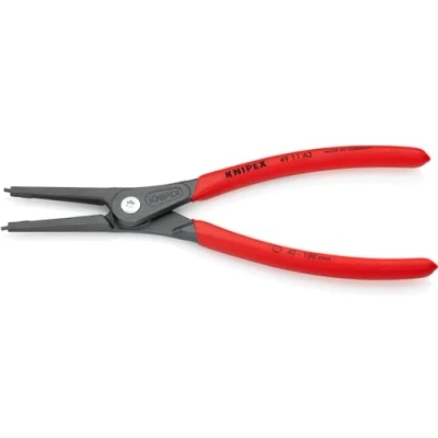 Imagen de Knipex Alicate de precisión para arandelas exteriores ejes gris atramentado, recubiertos plástico antideslizante 225 mm (cartulina autoservicio/blíster) 49 11 A3 SB