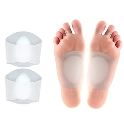 Imagen de Almohadillas de gel soporte arco para pies planos, fundas cojines suaves fascitis plantar y pie plano, arcos caídos, espolones del talón, alivio dolor