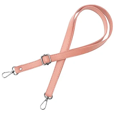 Imagen de correa de hombro para mujer, bolso mano, color rosa envejecido, partes metálicas plateadas, longitud ajustable 70 128 cm, ancho 1,8 el