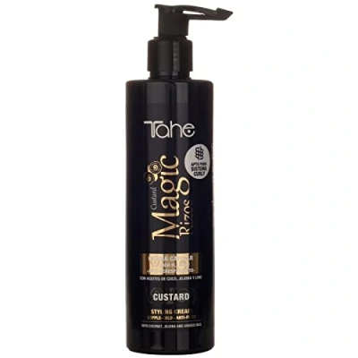 Imagen de Tahe Magic Rizos Crema capilar de fijación fuerte antiencrespamiento Custards ideal para cabello teñido (300 ml)