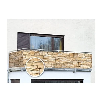 Imagen de WENKO Protector de pantalla para balcón y terraza, polietileno, 85 x 500 cm, multicolor