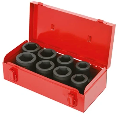 Imagen de KS Tools 515.0610 1&quot; Juego de llaves vaso impacto hexagonal, cortas, 8 pzs