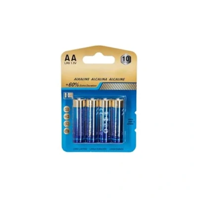 Imagen de Pilas Alcalinas LR6 (AA) 1,5V Pack 4 Unidades sin Mercurio para mandos, Juguetes, cámaras, alarmas y más
