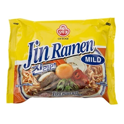 Imagen de Ottogi Jin Ramen fideos picante caliente leve (Pack de 5)