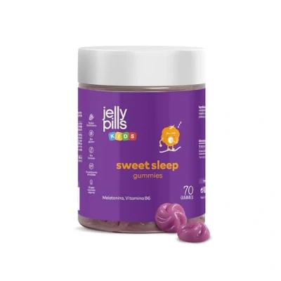 Imagen de Jelly Pills® Gominolas de Melatonina y Vitamina B6 Niños Sin Azúcares Añadidos 0,5 mg dosis diaria para Dormir Bien 70 Veganas sabor frutas del bosque