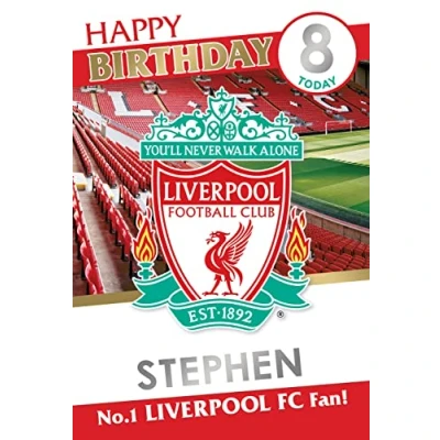 Imagen de Danilo Pegatinas personalizables para el nombre y la edad, diseño de liverpool, color rojo
