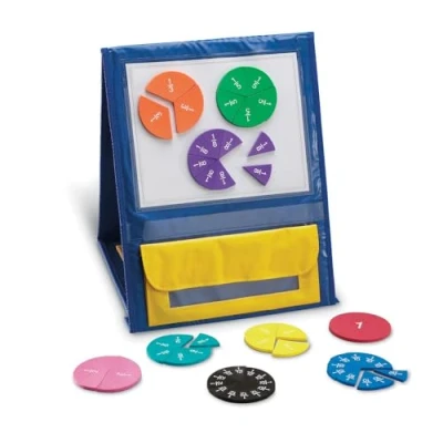 Imagen de Learning Resources Círculos fraccionarios magnéticos de Espuma Doble Cara para explicaciones, 6+ años, 51 Piezas, recursos matemáticas el Aula