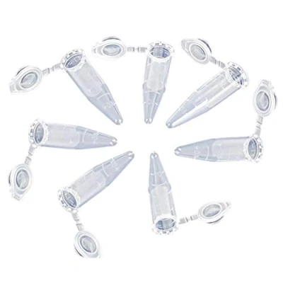 Imagen de 500 tubos de centrífuga plástico con tapa a presión, 1.5 ml micro ensayo cónico transparente para laboratorio