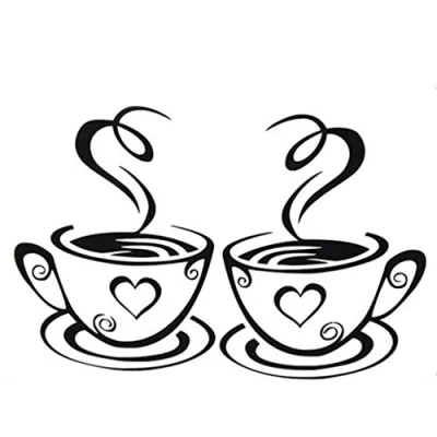 Imagen de Café Tazas Pared Pegatinas Decal Cocina Restaurante de Estilo Cafe con leche Etiqueta para decoracion Hall Dormitorio DIY vinilo desmontables adhesivos