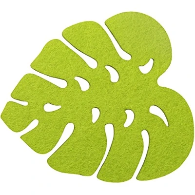 Imagen de Fackelmann 52340 Posavasos Tropical 9,6 x 10,6 cm 4 Unidades de Fieltro, Color Verde,