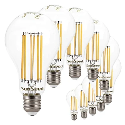 Imagen de SUNSEED 10x Bombilla Estándar Filamento LED E27 16W = 142W Blanco Cálido 2700K