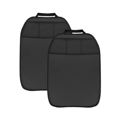 Imagen de L&amp;P Car Design GmbH L &amp; P a081s2 2 Pieza de Piel sintética Protector Espalda Asiento, Respaldo Protección Trasera en Color Negro con 3 Bolsillos, Organizador para Asiento