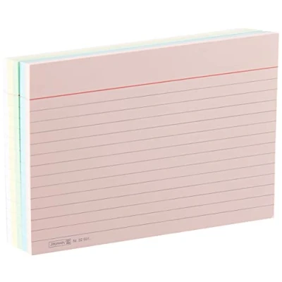 Imagen de Flashcards fuente, flashcard, 180 g/m², A6 paisaje, alineados, clasificado en 5 colores