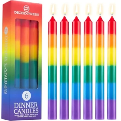 Imagen de Velas de Cena Decorativas Pack 10, 15 o 50 Blancas y Doradas Originales sin Goteo Larga Duración, 8 Horas Quema, Fragancia (Multi, Paquete 6)