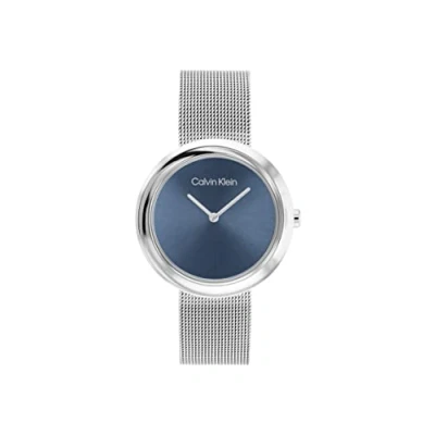 Imagen de Calvin Klein Reloj Analógico de Cuarzo para mujer con correa malla acero inoxidable plateada 25200014