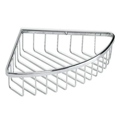 Imagen de TATAY cestillo rinconero Krom, frontal redondeado, diseño funcional y práctico, fabricado en latón cromado acero inox.