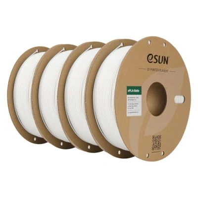 Imagen de eSUN Actualizado PLA Mate Filamento 1.75mm, Impresora 3D Mate, 1KG por Carrete, 4 Carretes para de Impresión 3D, Blanco Lechoso