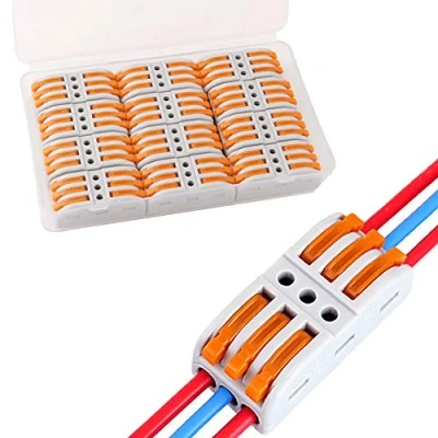 Imagen de QitinDasen 12Pcs KV313 Palanca Tuerca Cable Conector, 3 en fuera Bilateral 6 Puertos Compacto Conductor Rápido Conector Resorte Bloque Terminal
